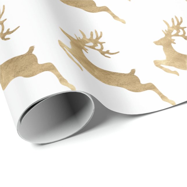 Papel De Regalo Delicados Navidades de las vacaciones de los renos (Esquina del rollo)