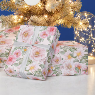 Papel De Regalo Delicados rosas del jardín