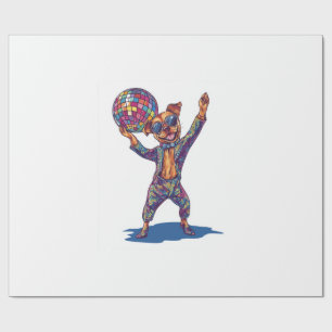 Papel De Regalo Delicia de Perro Disco � Perro Divertido de Fiesta
