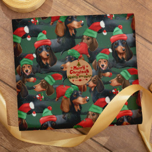 Papel De Regalo Delicias festivas de Dachshund patrón sin fisuras
