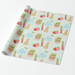 Papel De Regalo Delicioso Matcha de Fresa con Cinta