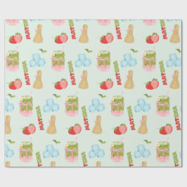 Papel De Regalo Delicioso Matcha de Fresa con Cinta
