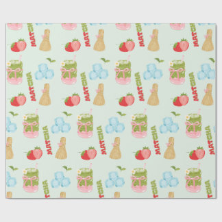 Papel De Regalo Delicioso Matcha de Fresa con Cinta