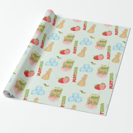 Papel De Regalo Delicioso Matcha de Fresa con Cinta 