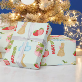 Papel De Regalo Delicioso Matcha de Fresa con Cinta