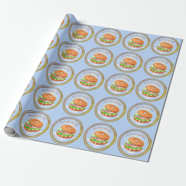 Papel De Regalo Delicioso Salmon Bagel personalizado (Desenrollado)