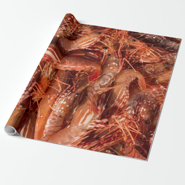 Papel De Regalo Deliciosos Langostinos (Desenrollado)