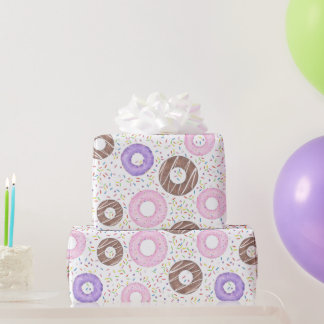Papel De Regalo Delicious Donuts on White Wrapping Paper