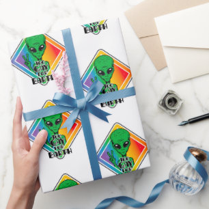 Papel De Regalo Demasiado gay para la Tierra Funny OVNI alienígena