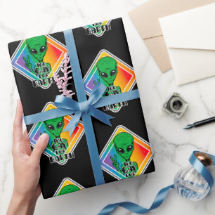 Papel De Regalo Demasiado gay para la Tierra Funny OVNI alienígena