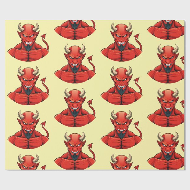Papel De Regalo Demonio  (Superficie plana)