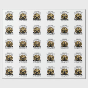 Papel De Regalo Demonio Alado Luna Tumba Zombies Escalofriantes Ha