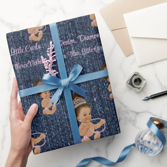 Papel De Regalo Denim & Diamonds Princesa Bebé (Regalar)