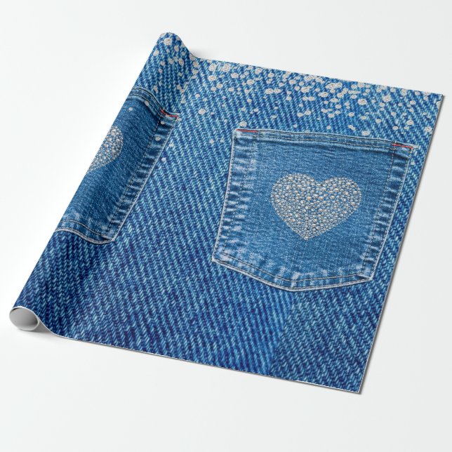 Papel De Regalo Denim Jeans reduce país ruso Diamantes occidentale (Desenrollado)