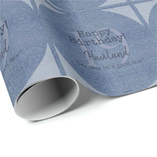 Papel De Regalo Denim Look Personalizable Gift Wrap HAMbyWG (Esquina del rollo)