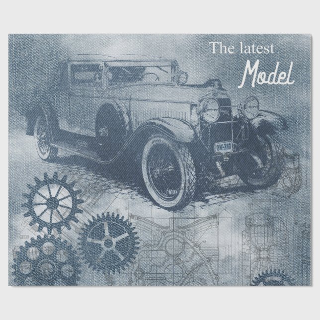 Papel De Regalo Denim Steampunk (Superficie plana)