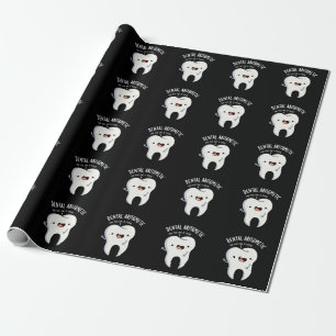 Papel De Regalo Dental Aritmética Graciosa Diente Pun Oscuro BG