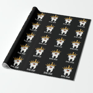 Papel De Regalo Dental Crown Funny Tooth Pun Dark BG