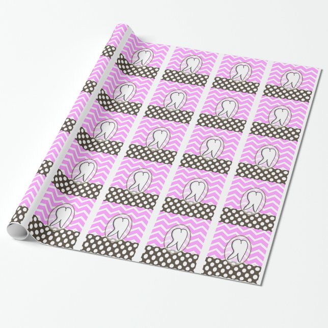 Papel De Regalo Dental Tooth Chevron Design II (Desenrollado)