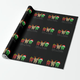 Papel De Regalo Dentistas Navidades Funny Leopard Plaid Tooth Dent