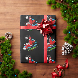 Papel De Regalo Deporte de patada de bicicleta de fútbol de Santa 