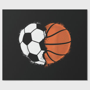 Papel De Regalo Deportes de corazón Fútbol Baloncesto Amante del b