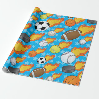 Papel De Regalo Deportes de Personalizable flameado