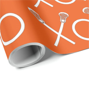 Papel De Regalo Deportes Lacrosse Naranja