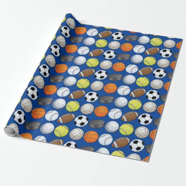 Papel De Regalo Deportes Personalizable (Desenrollado)
