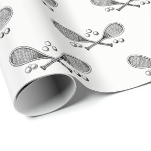 Papel De Regalo Deportes Vintage Tenis Racquet