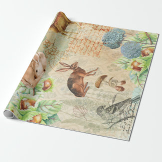 Papel De Regalo Depósito de bosque, ciervo silvestre, conejo