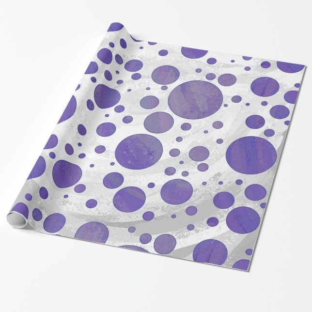 Papel De Regalo Depósito de polka de arándano azul (Desenrollado)