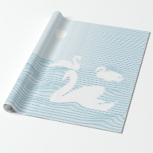 Papel de regalo deriva del cisne azul del arte OP