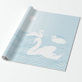 Papel de regalo deriva del cisne azul del arte OP