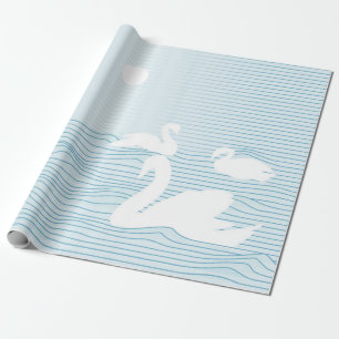 Papel de regalo deriva del cisne azul del arte OP