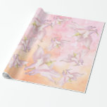 PAPEL DE REGALO DERRAME DE COLUMBINA ROSA DE COLOR DE AGUA<br><div class="desc">La Flor de Columbine Rosa es simple y delgada,  semitransparente,  sobre un fondo de lavado color melocotón rosa y melocotón pastel. Perfecto para una temática rústica de prado o boda de los bosques. Esto es parte de una suite Boda con una Stationery Boda a juego en mi tienda.</div>