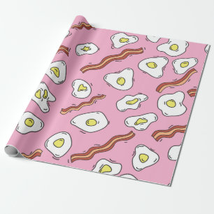 Papel De Regalo Desayuno sin incandescencias con huevos fritos y b
