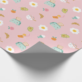 Papel De Regalo Desayuno suave en rosa