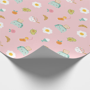 Papel De Regalo Desayuno suave en rosa