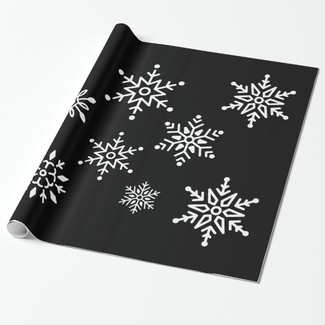 Papel De Regalo Descanso nocturno - Copos de nieve (Desenrollado)