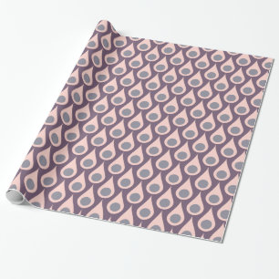 Papel De Regalo Descensos retros púrpuras y rosados