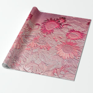 Papel De Regalo Descomposición de la Moda de cosecha floral rosa 