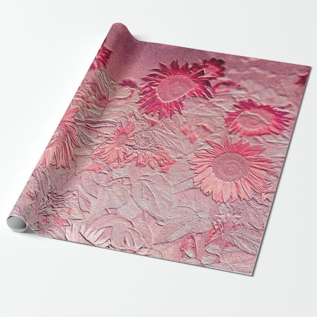 Papel De Regalo Descomposición de la Moda de cosecha floral rosa d (Desenrollado)