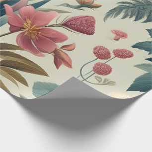 Papel De Regalo Descubre el impresionante patrón botánico floral d