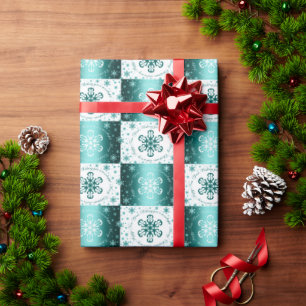 Papel De Regalo "Deseándole turquesa y blanco de las Felices