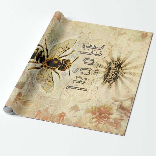 Papel De Regalo Desenlace de la Reina Real Bee Ephemera (Desenrollado)