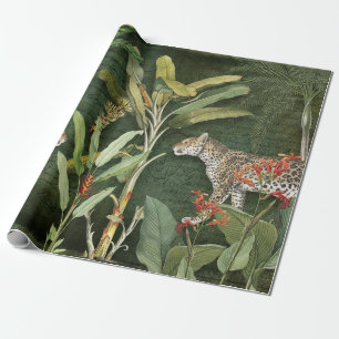 Papel De Regalo Desenlace de oligarquía de leopardo floral tropica