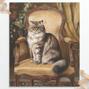 Papel De Regalo Desenlace de pintura estilo vintage para gato pers