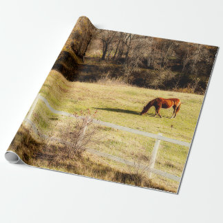 Papel De Regalo Desenlace del otoño rústico del país del caballo