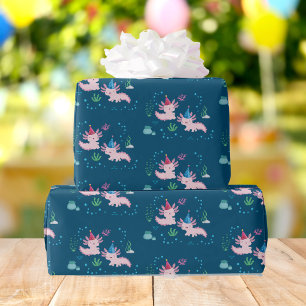 Papel De Regalo Deseos de cumpleaños de Axolotl